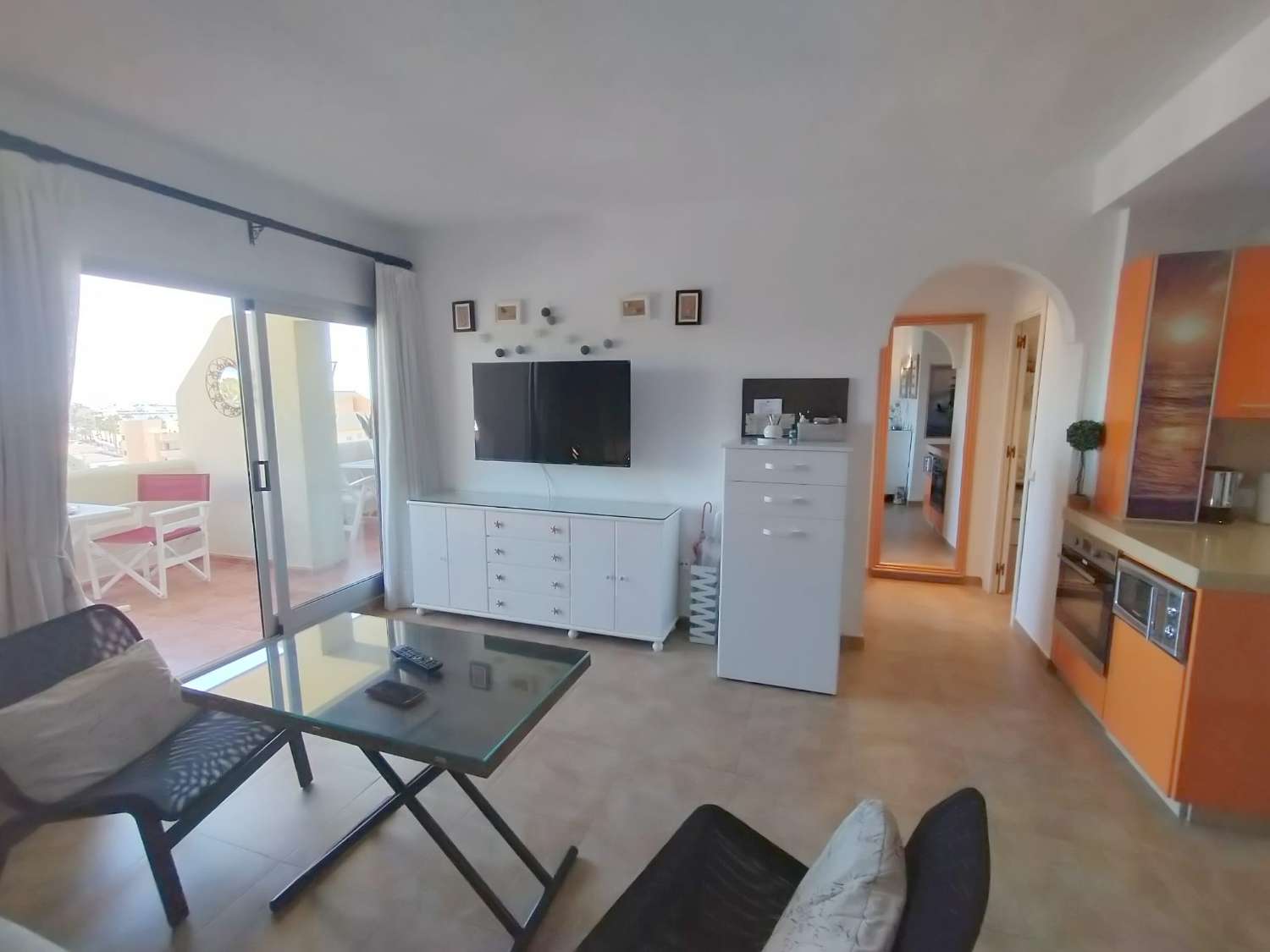 APARTMENT WITH SEA VIEWS FOR SALE IN BENALMADENA ON THE 1ST LINE OF THE BEACH